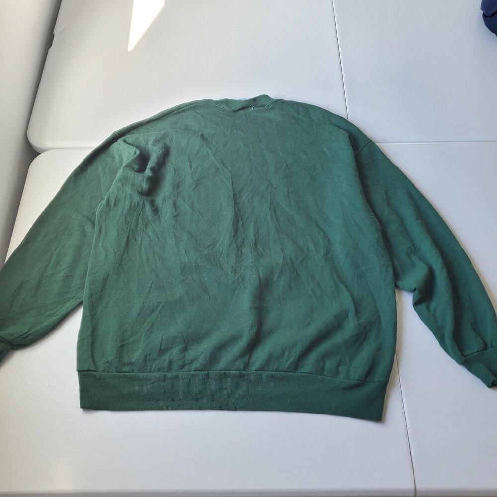 Vintage Endless Designs Sweatshirt Womens 2XL Green Cat Cardinal Christmas 90s - Picture 3 of 8